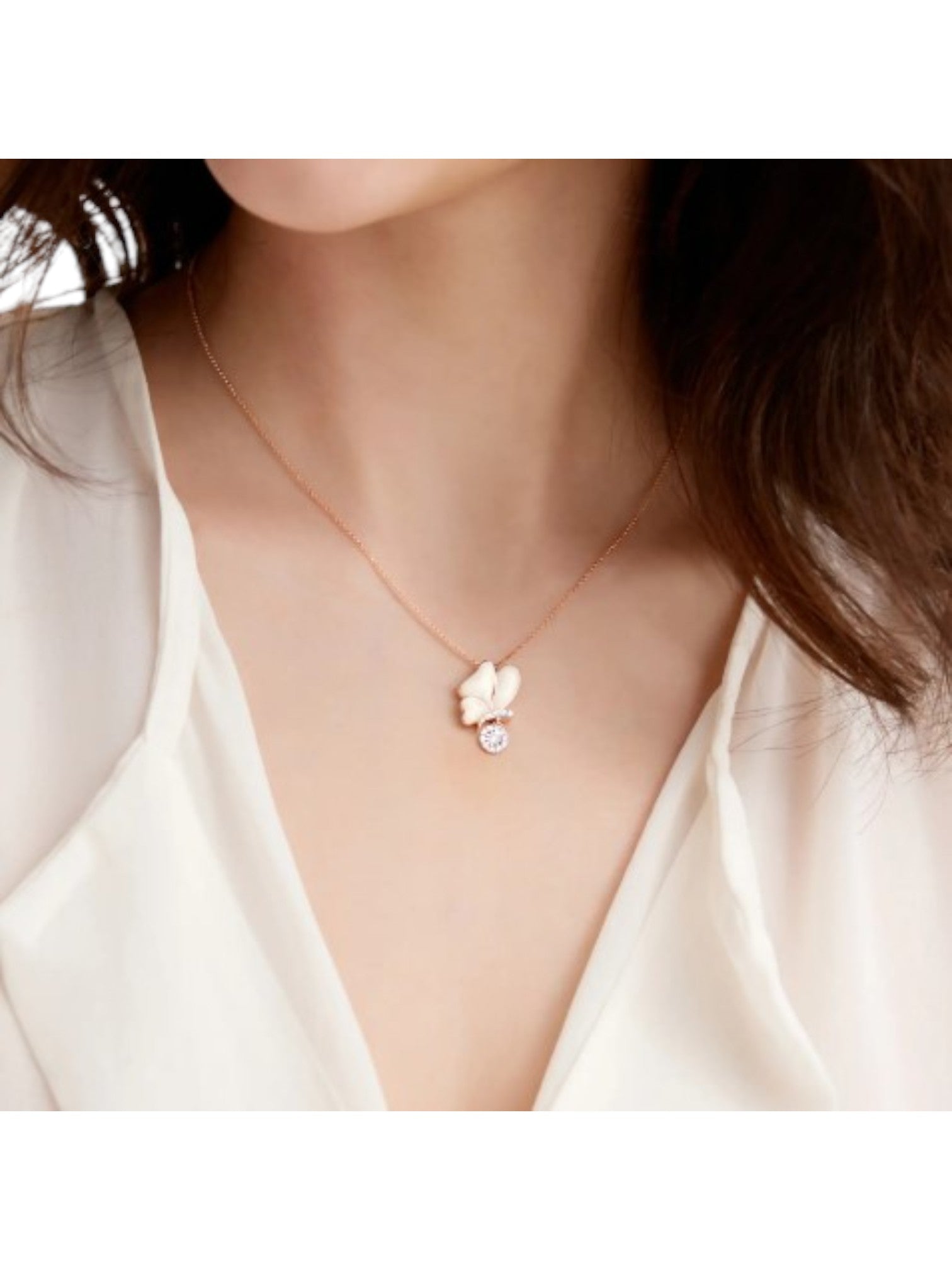 Trendy Butterfly Design 925 Sterling Silver CZ Stones Gold Plated Pendant With Chain For Women By Kesardeep